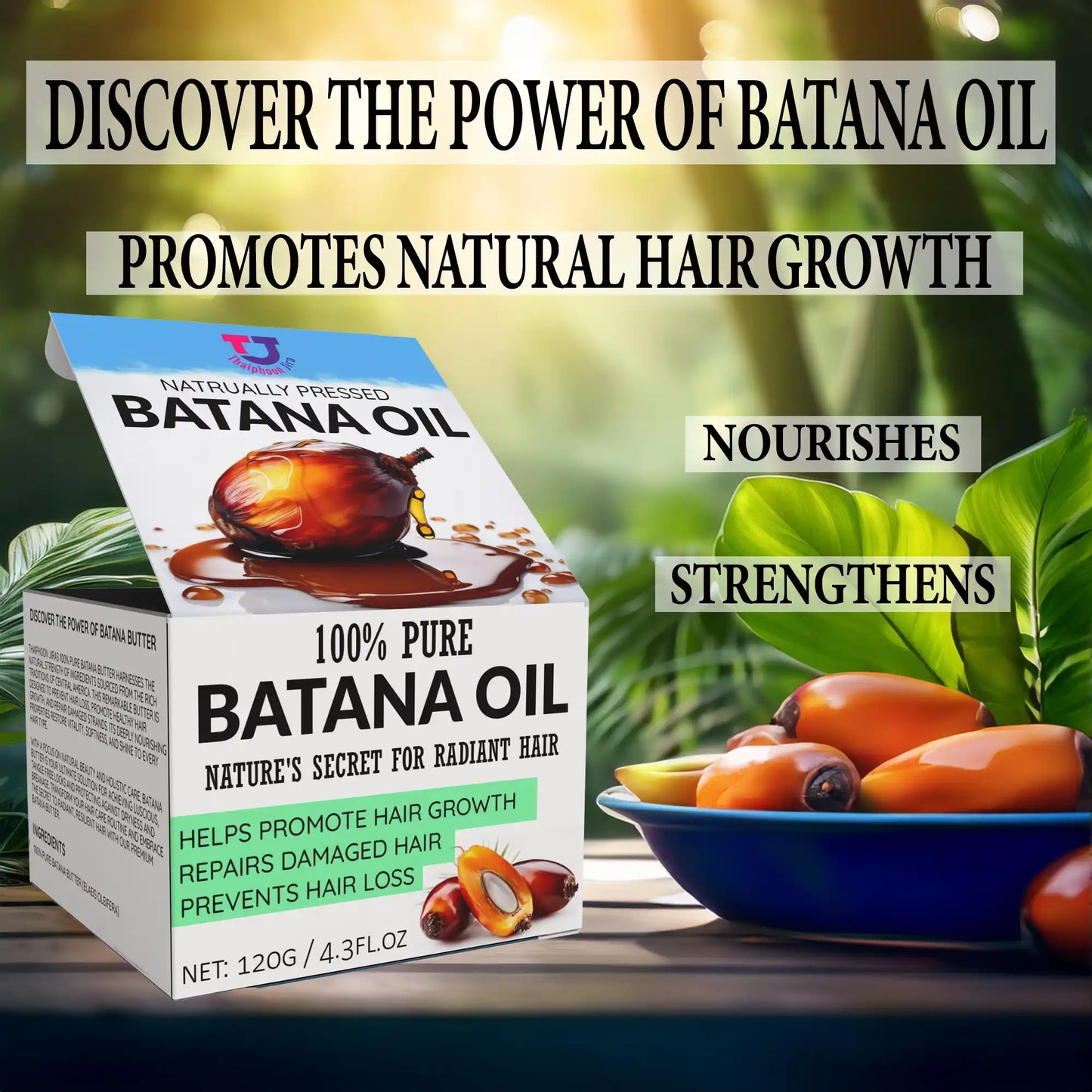 pure batana oil in product box beside raw batana