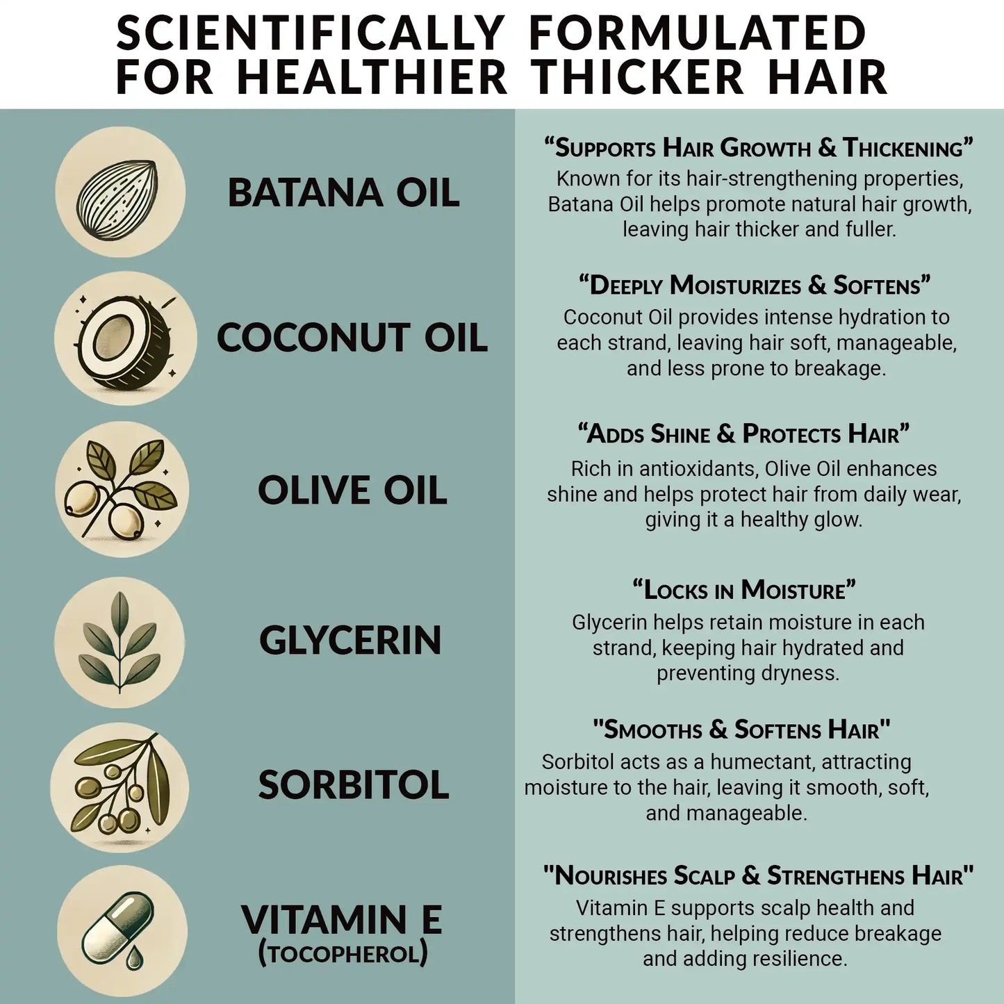 infographic showing batana oil shampoo benefits