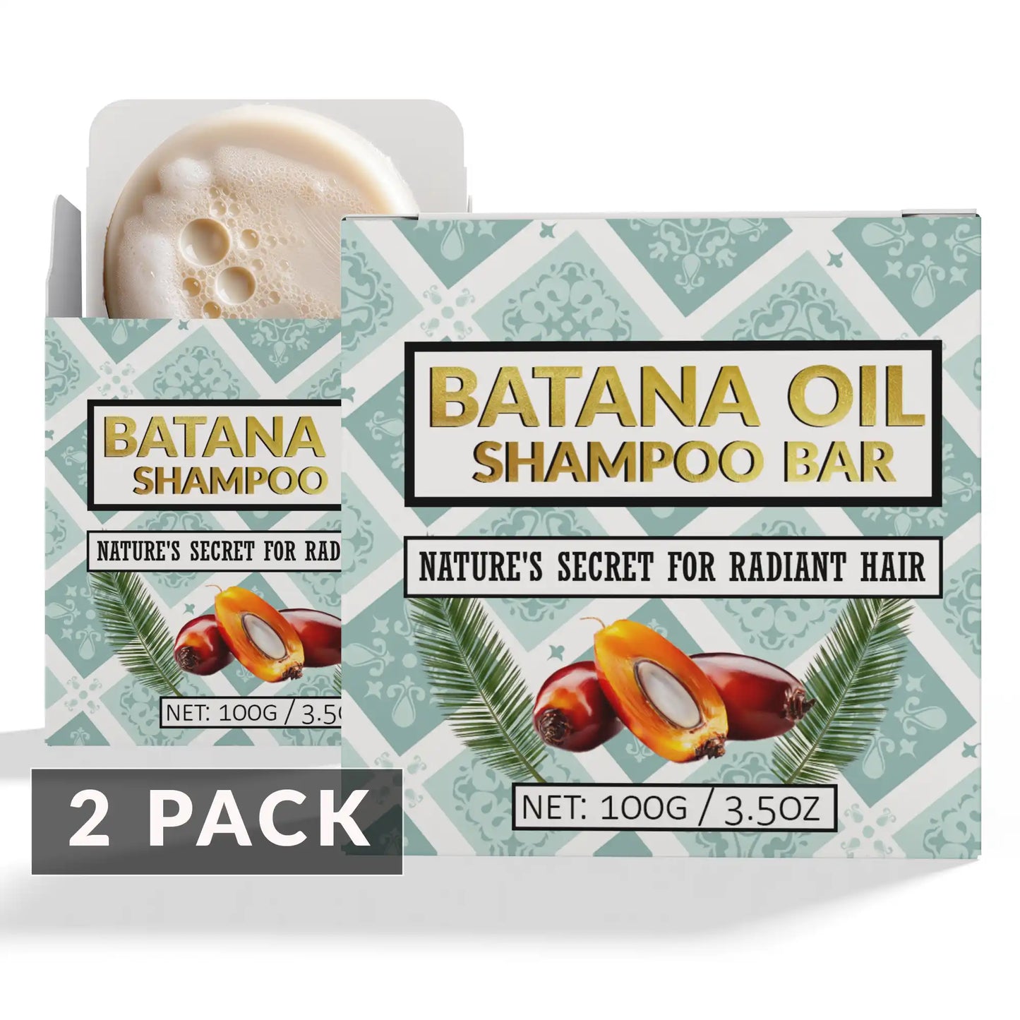 batana oil solid shampoo bars in packaging